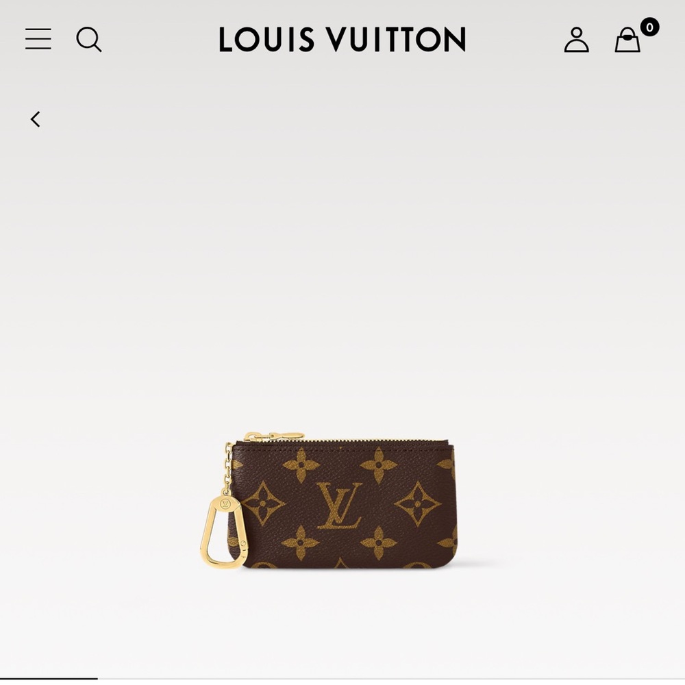 Louis Vuitton Brown and Gold Monogram keychain with purse